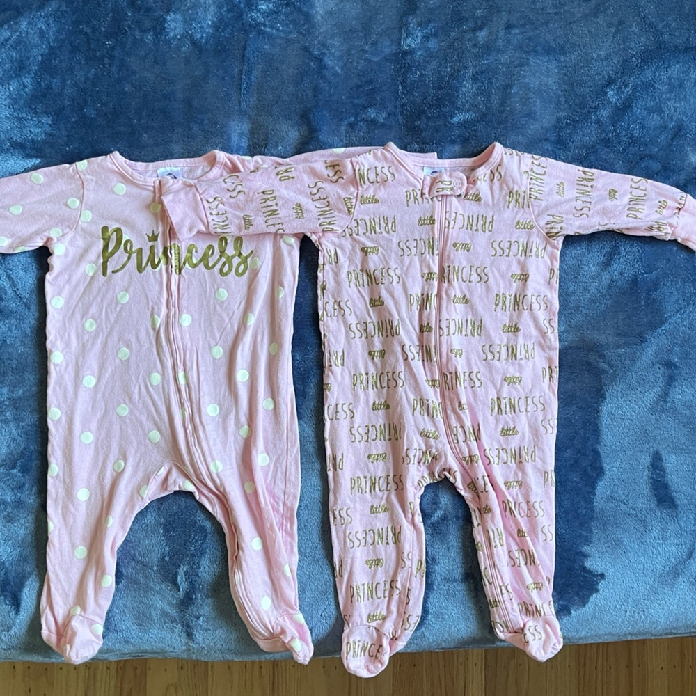 Gerber Pink Baby Onesies with princess print